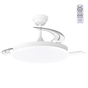 Ventilador DC "Marele· Función Verano-Invierno 48W Blanco 3 Aspas 5040lm 3500-4000-6500k Remoto y Temporizador