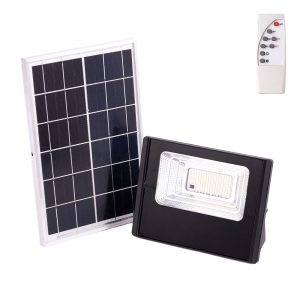 Proyector LED solar 30W 4000K Panel: 6V/6W Bateria: 3,2V/3000MaH Control remoto