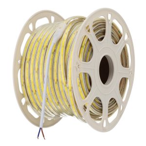 Tira de Leds COB Autorectificada 220VAC 10W/m IP65 - 50 Metros Cinta 3M Blanco Cálido 3000K