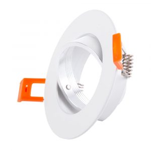 Aro Foco Downlight Circular Basculante Aluminio Blanco 93Mm