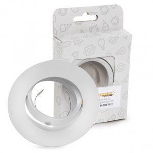 Aro Foco Downlight Basculante Circular Aluminio Blanco 93Mm Estuche Personalizado