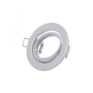 Aro Foco Downlight Circular Basculante "Vepa" Acero 90mm - Blanco