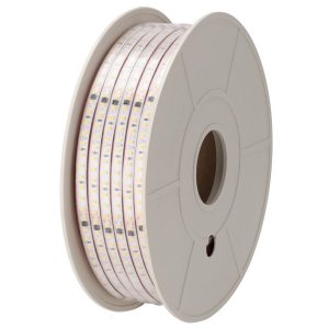Tira de 60 LEDs/M 1500Lm/M 4000ºK SMD2835 Autorectificada Difusor Microprismático 220VAC IP65 x50M 40.000H