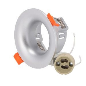 Aro downlight empotrable redondo GU10 color plata "Virel"
