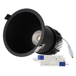 Downlight Empotrable LED 15W 90Lm/W CRI>95 2700ºK Driver Lifud 50.000H Blanco Cálido Negro