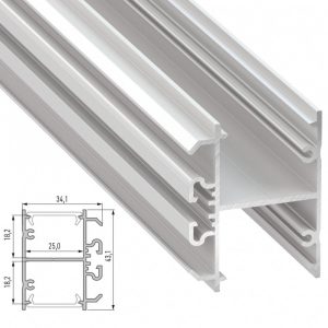 Perfil Aluminio Tipo DOPIO 2,02M