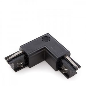 Conector L Carril Trifásico Negro