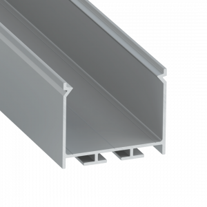 Perfíl Aluminio KIMERA-"NORS" Anodizado Plata con Difusor Opal , Tapones y Clips Sujección 2,02M