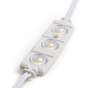 Módulo 1.3W 122Lm 2700ºK 3 LEDs PRO 5630 Inyectado IP67 Óptica 50.000H [RA-BL-5630W03-LENS-R-WW]