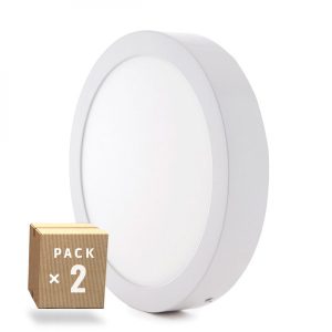 Pack 2 Plafónes LED 24W 1778Lm 2700ºK Superficie 40.000H [HO-PLAF-C-24W-WW-PK2-AP]