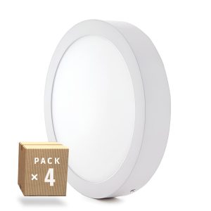 Pack 4 Plafones LED 20W 2000Lm 6000ºK Superficie 40.000H [PE-2011P4-CW]