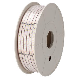 Tira de 60 LEDs/M 1500Lm/M 4000ºK SMD2835 Autorectificada Difusor Microprismático 220VAC IP65 x50M 40.000H